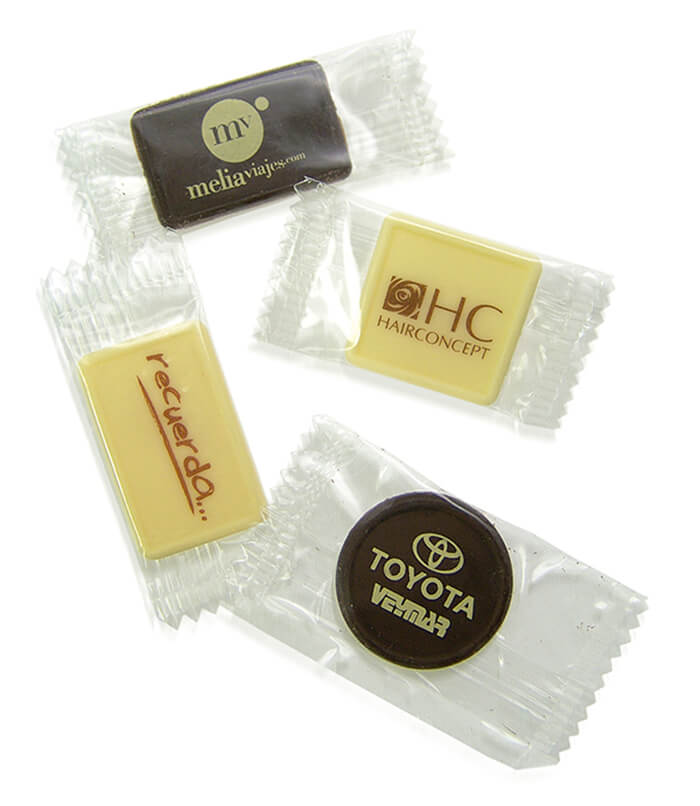 Chocolatina impresa en flowpack